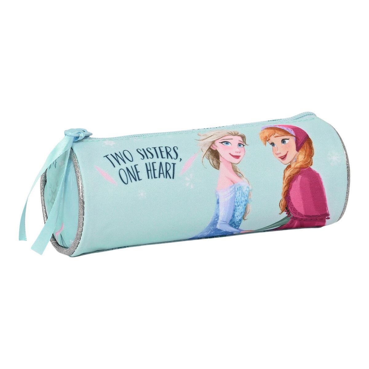 Estuche Escolar Cilíndrico Frozen One heart Verde Turquesa 20 x 7 x 7 cm