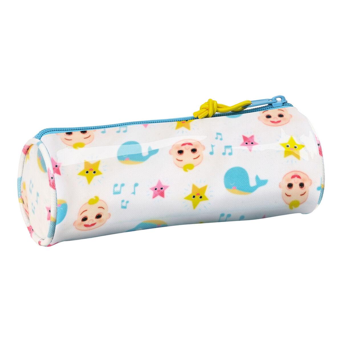 Estuche Escolar Cilíndrico CoComelon Blanco Multicolor (20 x 7 x 7 cm)