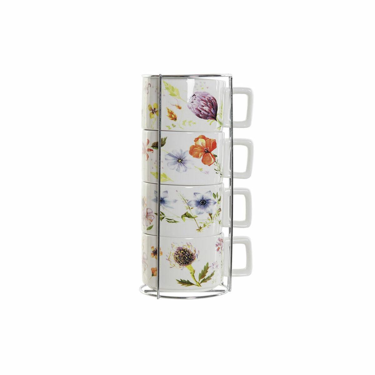 Juego de Tazas de Café DKD Home Decor Multicolor Metal Dolomita 260 ml