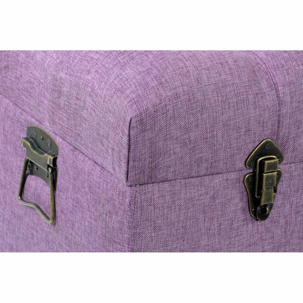 Banqueta DKD Home Decor   Metal Poliéster Fucsia Madera MDF (81 x 42 x 52 cm)