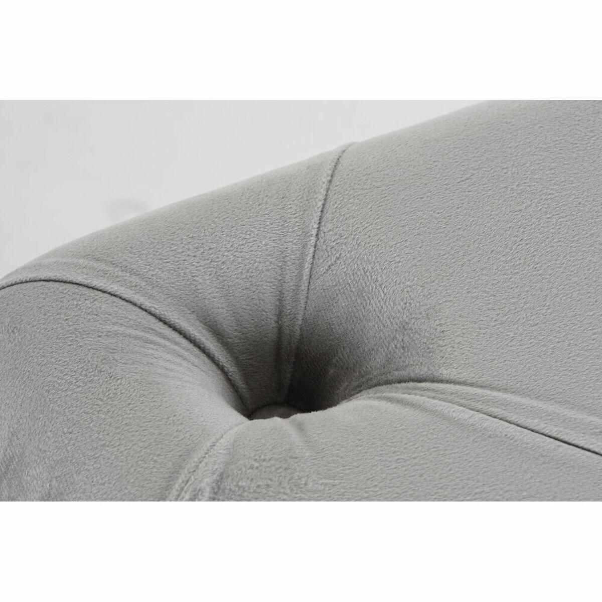 Banqueta DKD Home Decor   Gris Poliéster Terciopelo Madera MDF (88 x 53 x 48 cm)