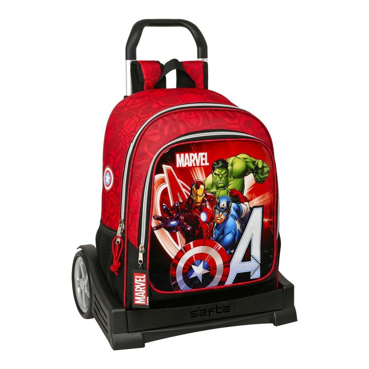 Mochila Escolar con Ruedas The Avengers Infinity Negro Rojo 32 x 42 x 14 cm