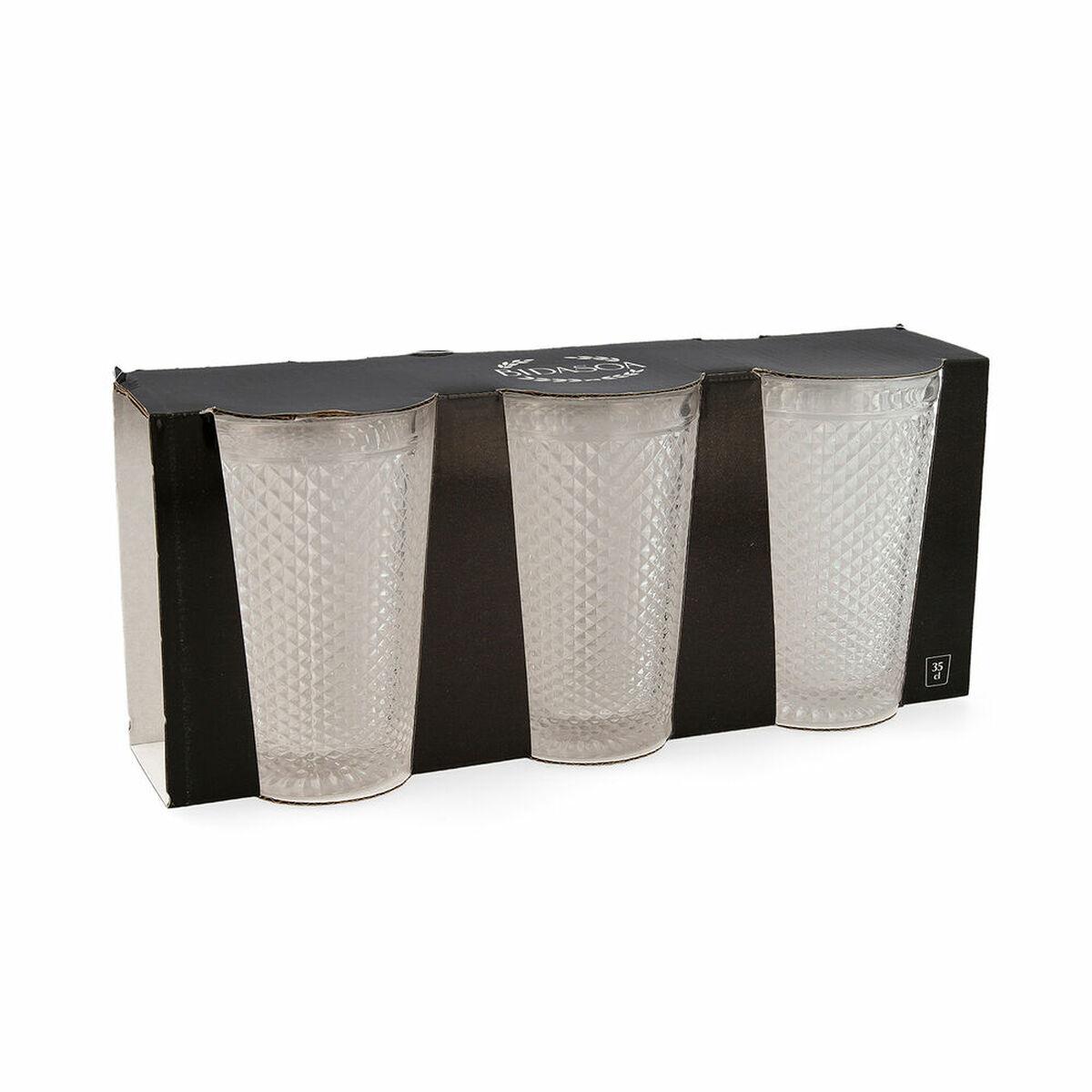 Set de Vasos Bidasoa Onix Transparente Vidrio (350 ml) (3 Unidades)