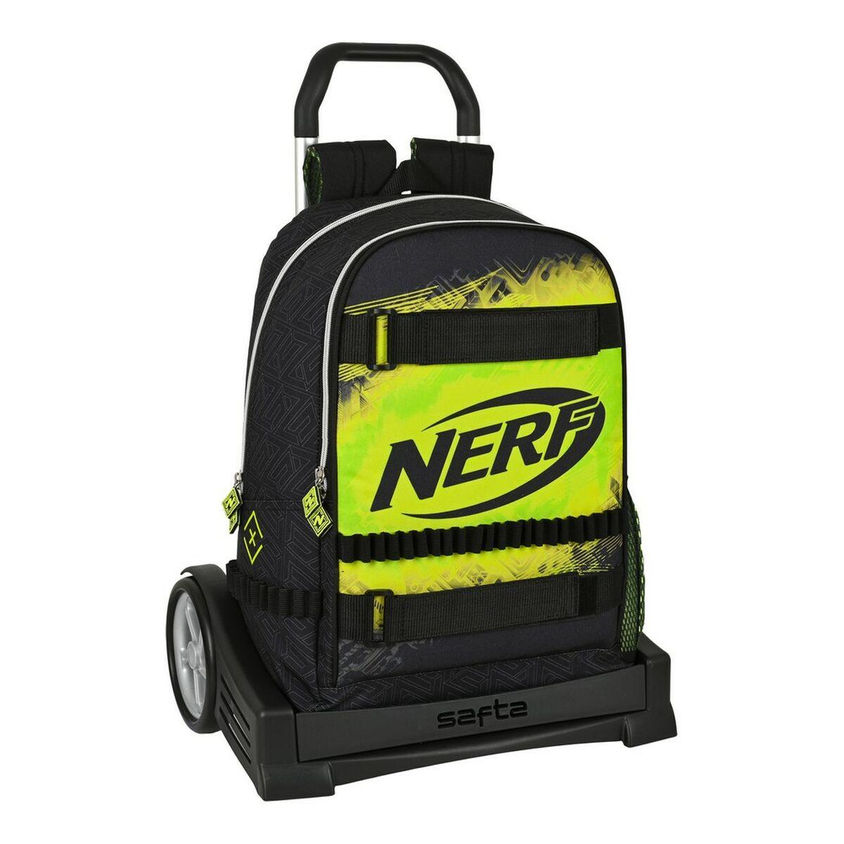 Mochila Escolar con Ruedas Nerf Neon Negro Lima (31 x 44 x 17 cm)