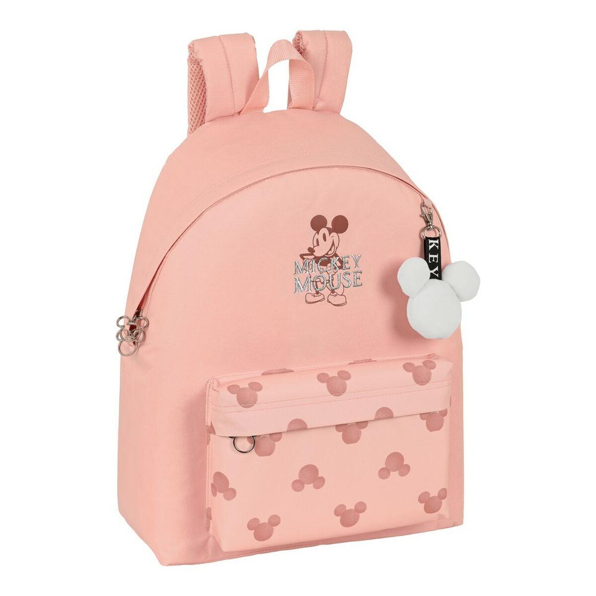 Mochila Escolar Mickey Mouse Clubhouse Cotton Rosa 33 x 42 x 15 cm