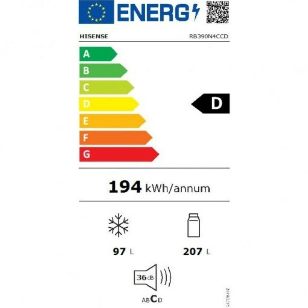 Frigorífico combinado Hisense RB390N4CCD  Acero (186 x 60 cm)