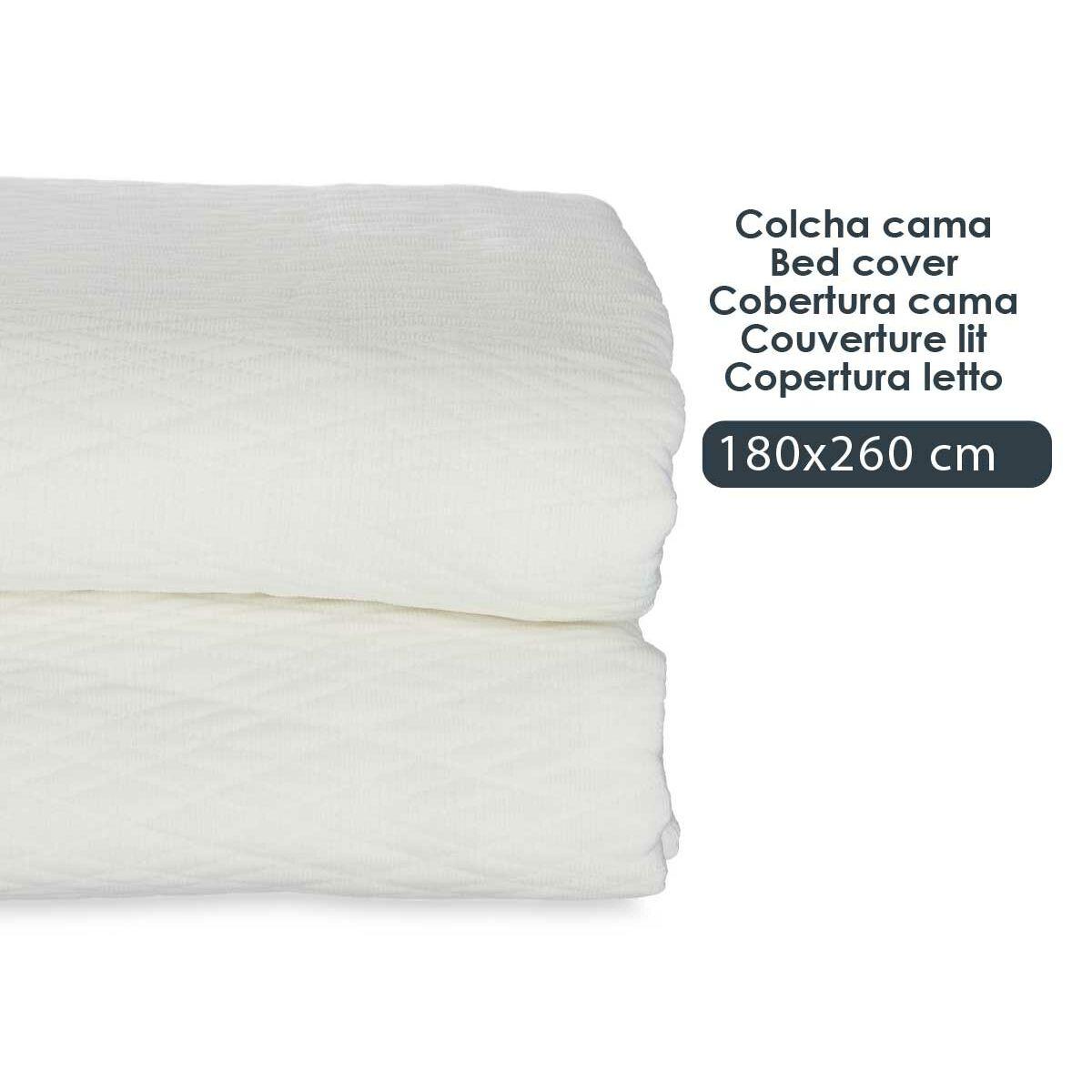 Colcha Rombos Blanco (180 x 260 cm)