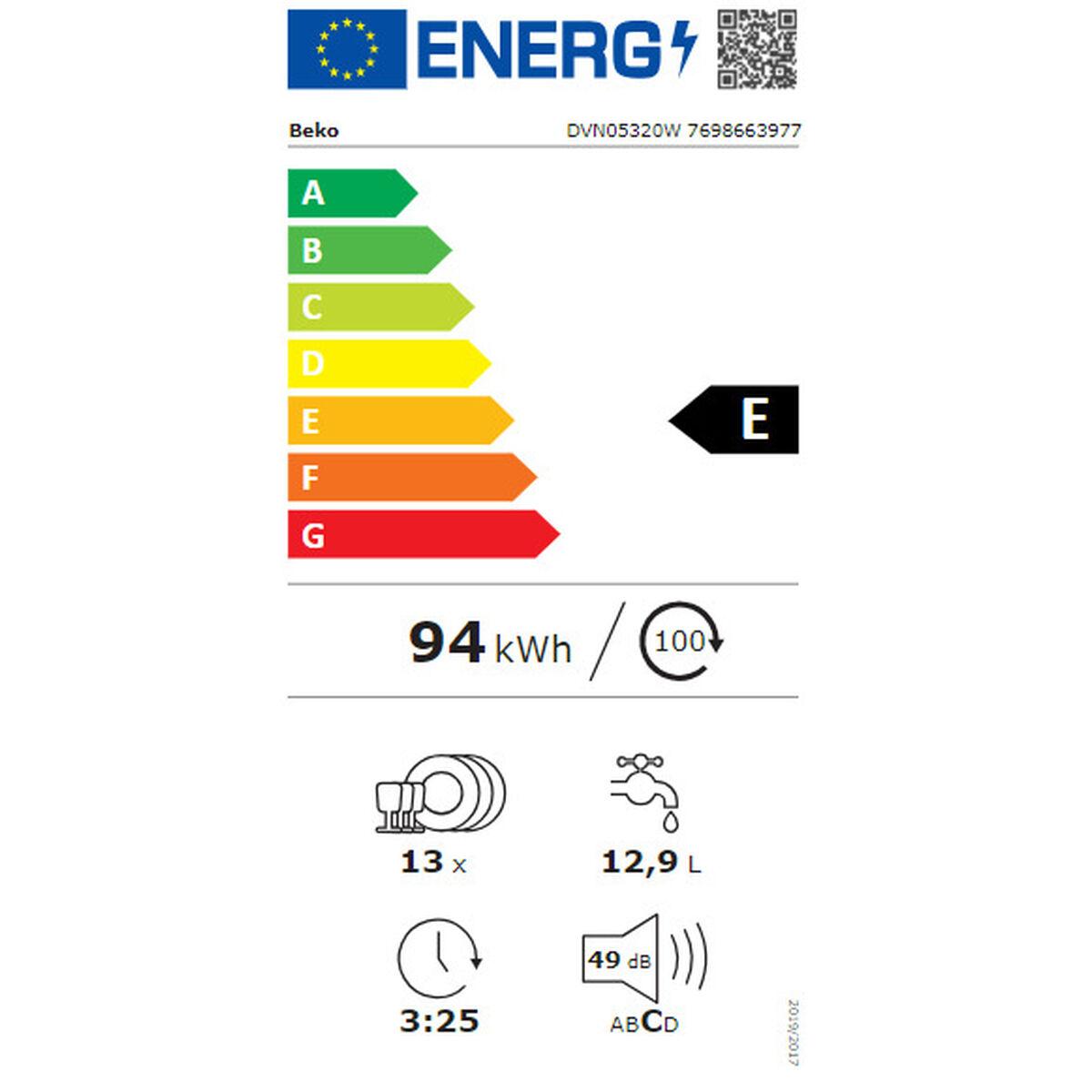 Lavavajillas BEKO DVN05320W Blanco 60 cm