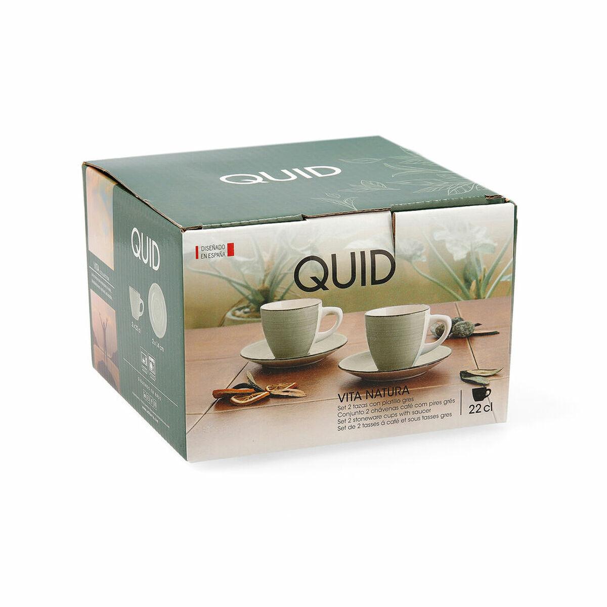 Juego de Tazas con Platos Quid Vita Morning Cerámica Beige (22 cl) (4 pcs)