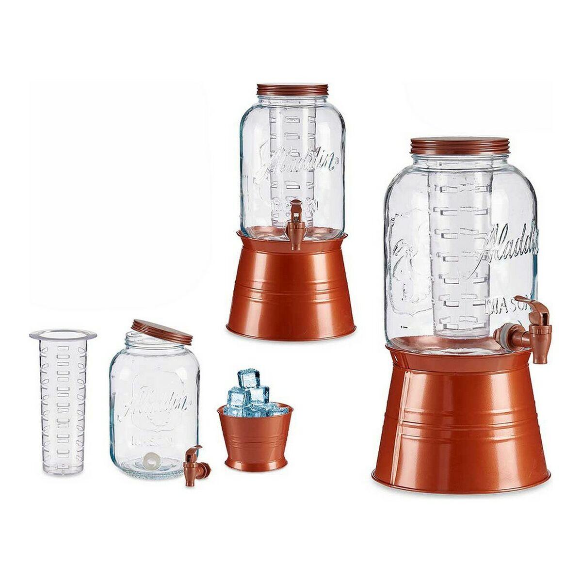 Jarra de Cristal Transparente Cobre Con soporte Cristal Metal Transparente Plástico 3,8 L