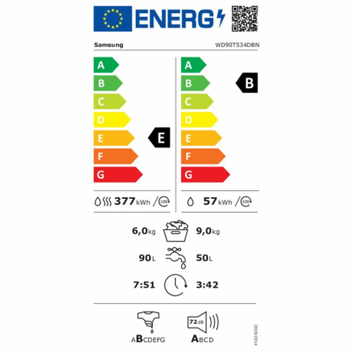 Lavadora - Secadora Samsung WD90T534DBN 9 kg 1400 rpm 6 Kg 1400RPM