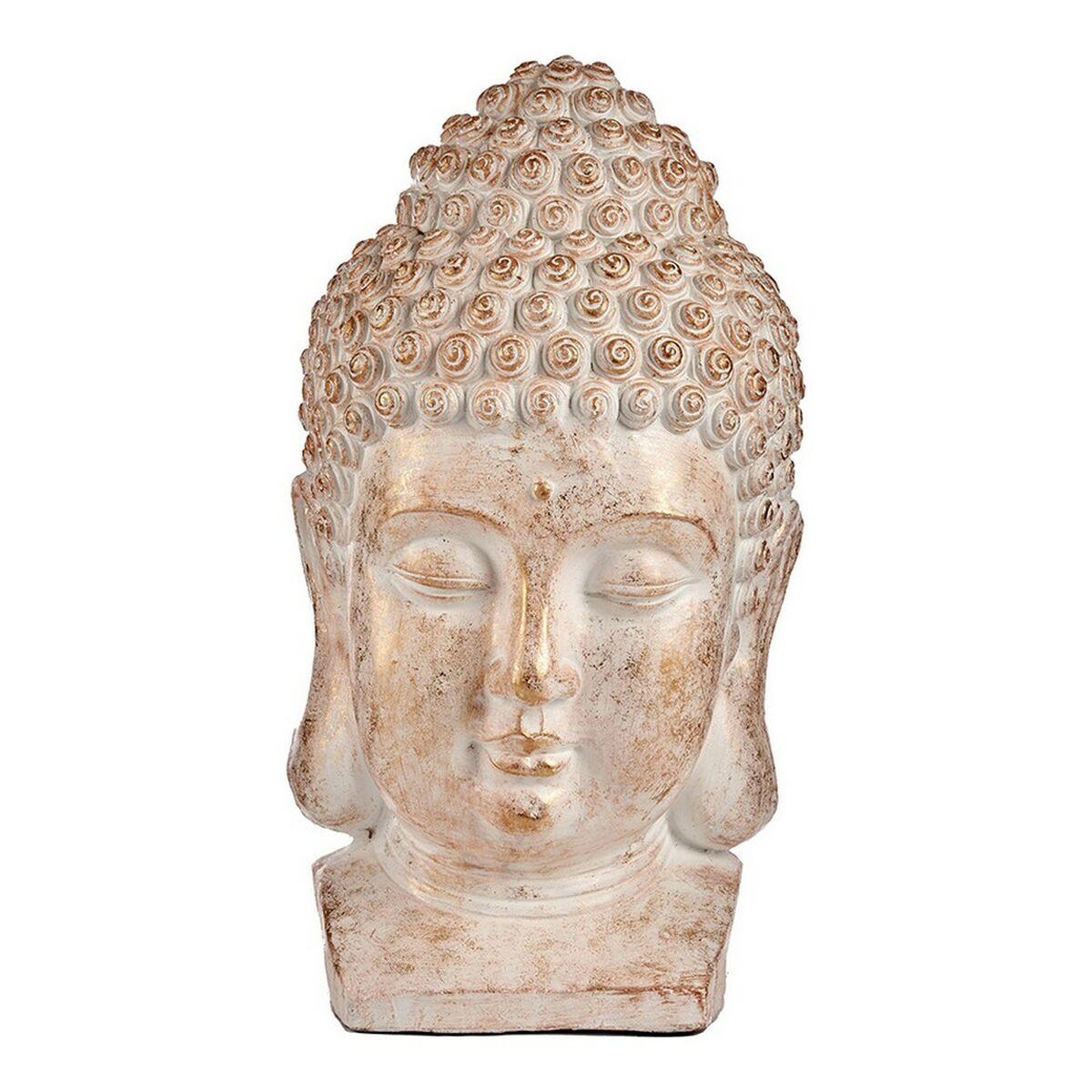 Figura Decorativa para Jardín Ibergarden CC20488 Blanco Dorado Poliresina 35 x 65,5 x 38 cm Cabeza Buda