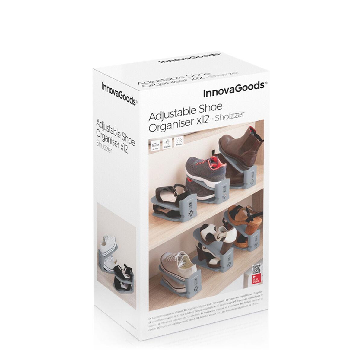 InnovaGoods® Organizador de zapatos regulable Scholzzer (6 unidades), organiza tus zapatos de forma cómoda y eficiente, con dife