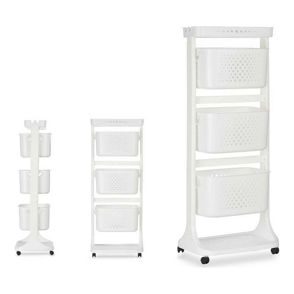 Carrito Verdulero Kinvara TP-749 Blanco Polipropileno Plástico 33 x 112 x 41 cm