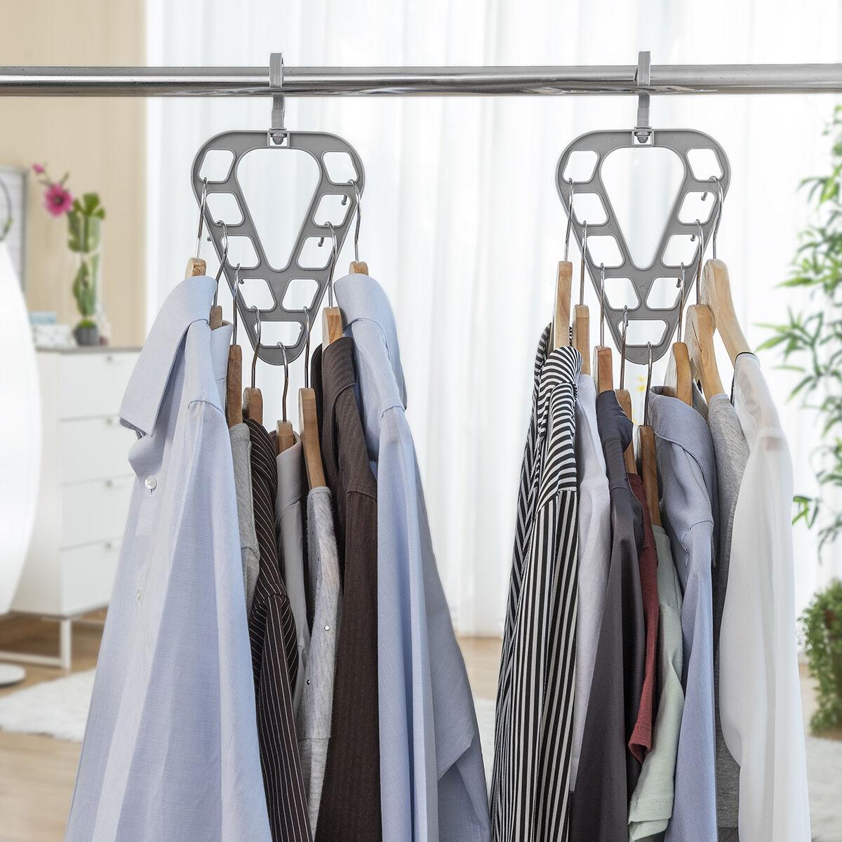 InnovaGoods® Set de organizadores para perchas Orzer (2 unidades), organiza tu armario de forma cómoda y práctica, con diseño de