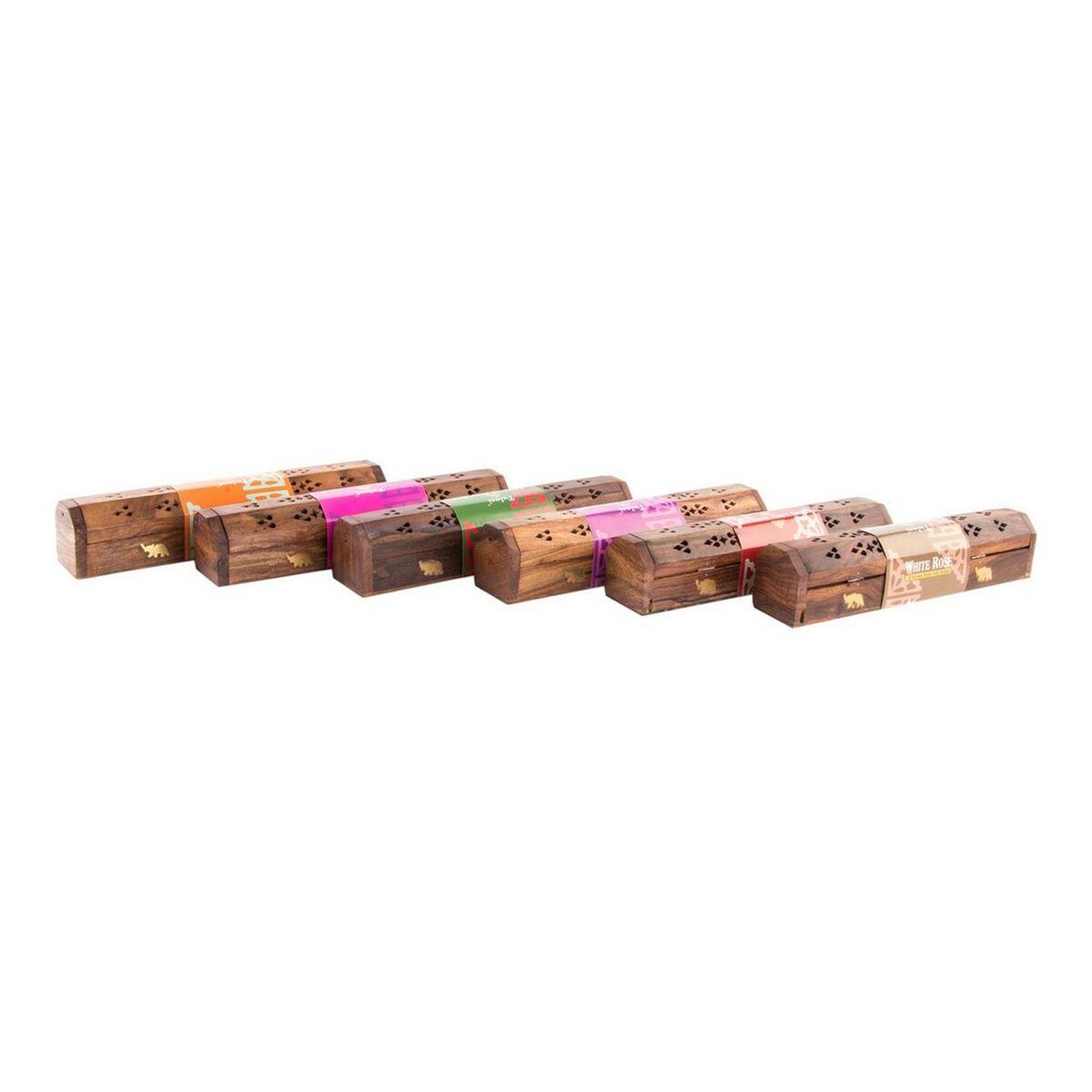 Soporte DKD Home Decor Incienso Madera Bambú Mandala Natural 26 x 8 x 8 cm (6 Piezas)