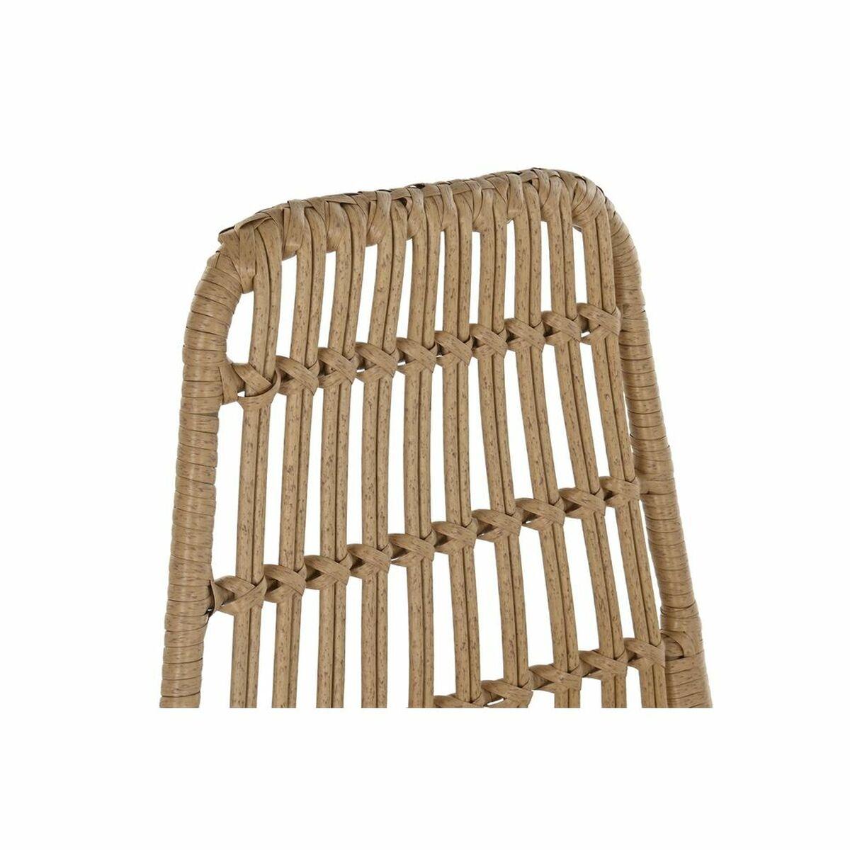 Silla de Jardín DKD Home Decor Marrón Metal ratán sintético Blanco (47 x 51 x 85 cm)