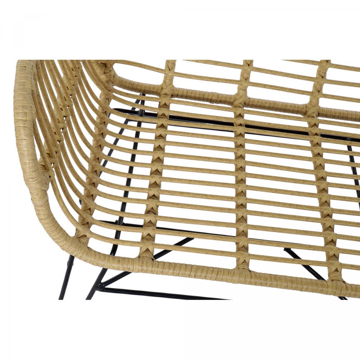 Sofá de Jardín DKD Home Decor Metal ratán sintético Ratán (116 x 55 x 83 cm)