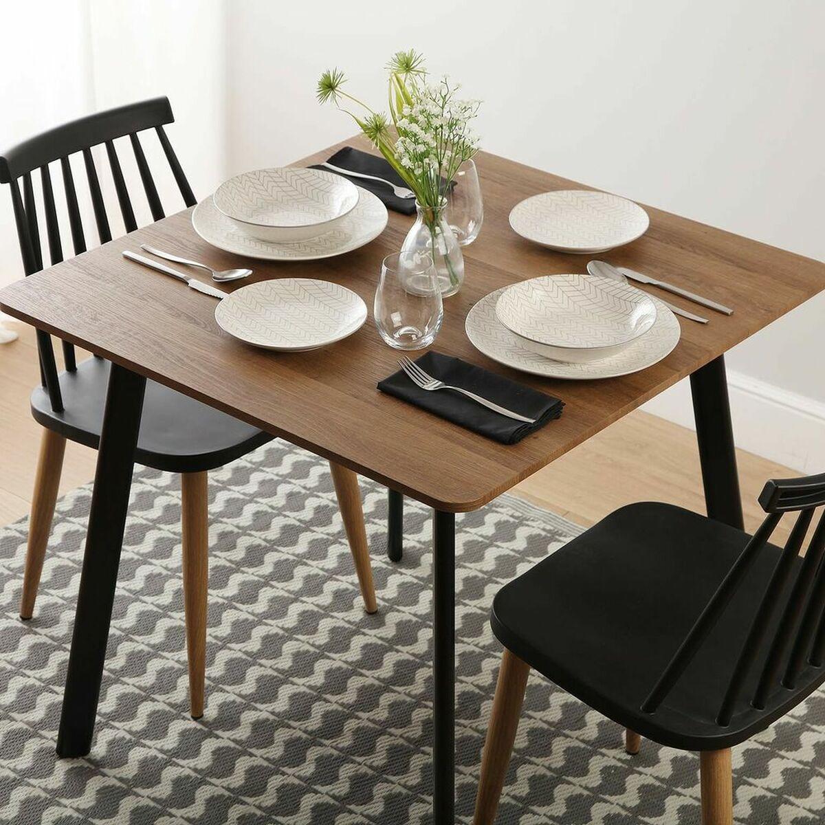 Mesa Versa Klaudia Madera Metal Melamina Madera MDF 80 x 75 x 80 cm