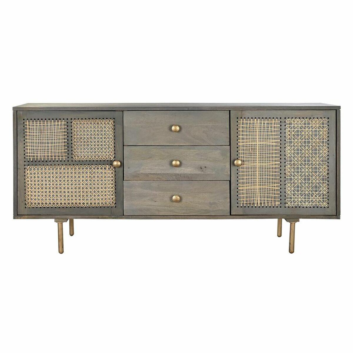 Aparador DKD Home Decor Gris Natural Madera de mango Madera MDF 160 x 40 x 75 cm