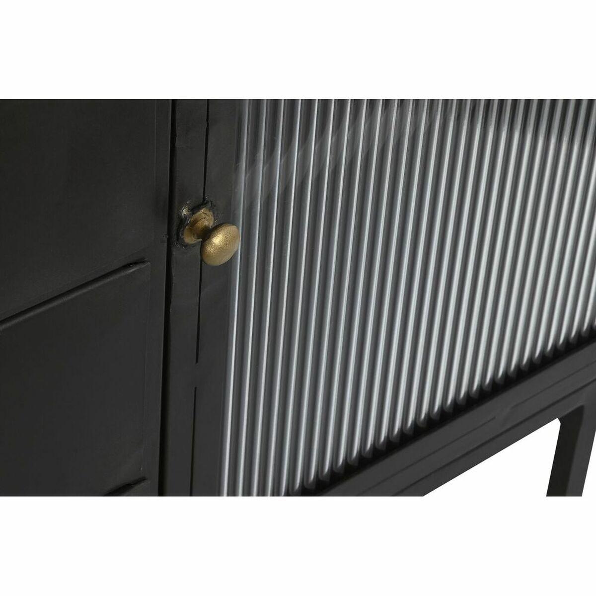 Aparador DKD Home Decor Natural Negro Dorado Metal Madera de mango (145 x 40 x 85 cm)