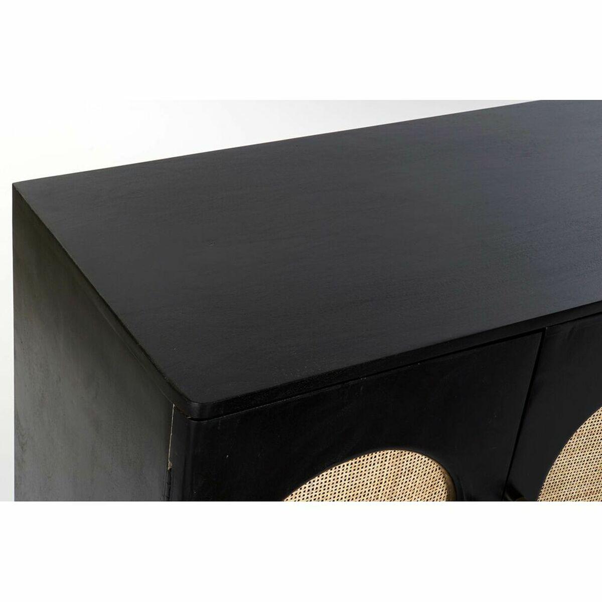 Aparador DKD Home Decor Negro Natural Ratán Madera de mango (150 x 40 x 65 cm)