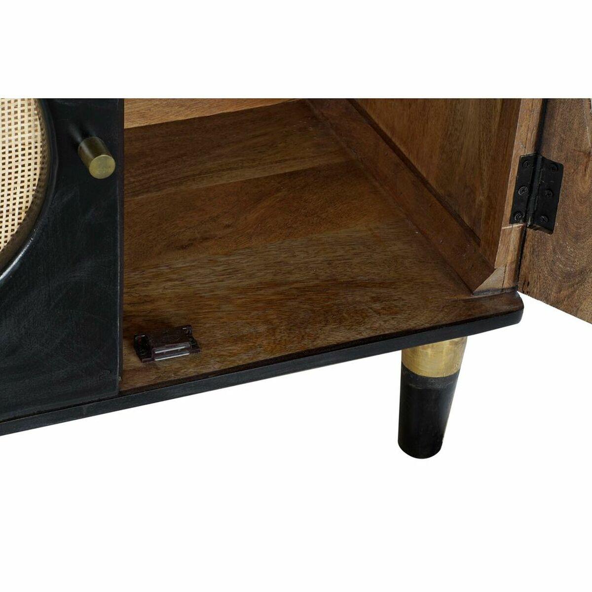Aparador DKD Home Decor Negro Natural Ratán Madera de mango (150 x 40 x 65 cm)