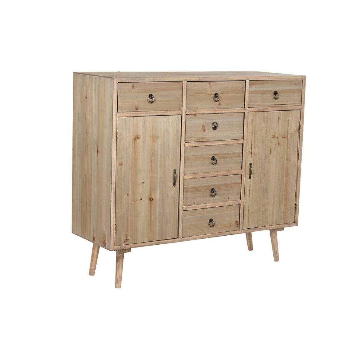 Aparador DKD Home Decor   Azul Natural Azul marino Gris claro Madera Madera MDF 100 x 35 x 89 cm