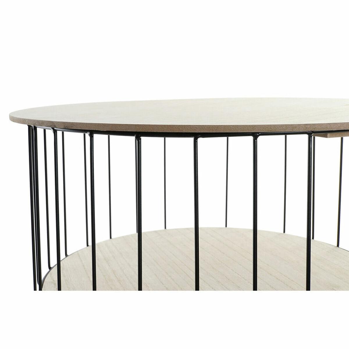 Consola DKD Home Decor Negro Natural Hierro Madera MDF 49 x 49 x 51,5 cm (2 Unidades)