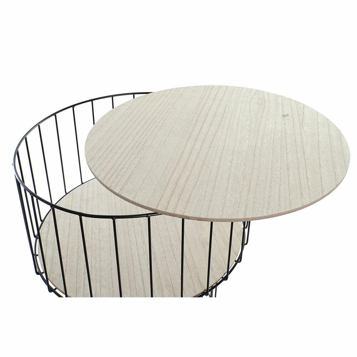 Consola DKD Home Decor Negro Natural Hierro Madera MDF 49 x 49 x 51,5 cm (2 Unidades)