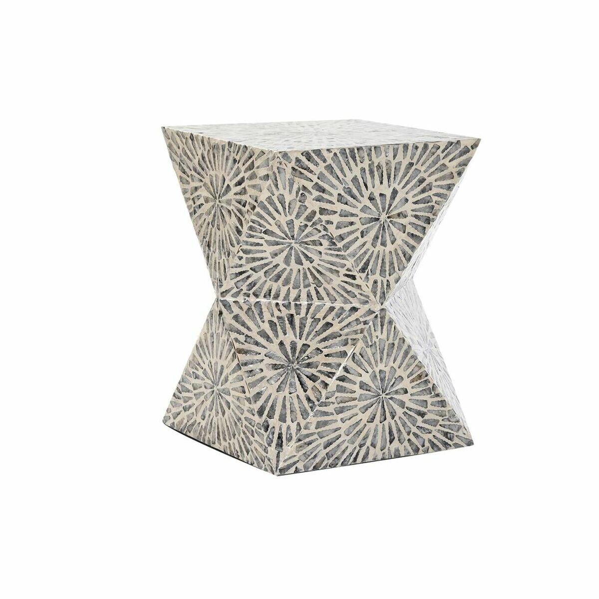 Mesa auxiliar DKD Home Decor Gris Beige Nácar 34 x 34 x 45 cm