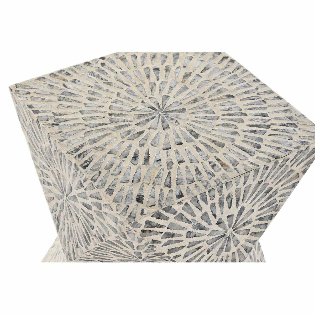 Mesa auxiliar DKD Home Decor Gris Beige Nácar 34 x 34 x 45 cm