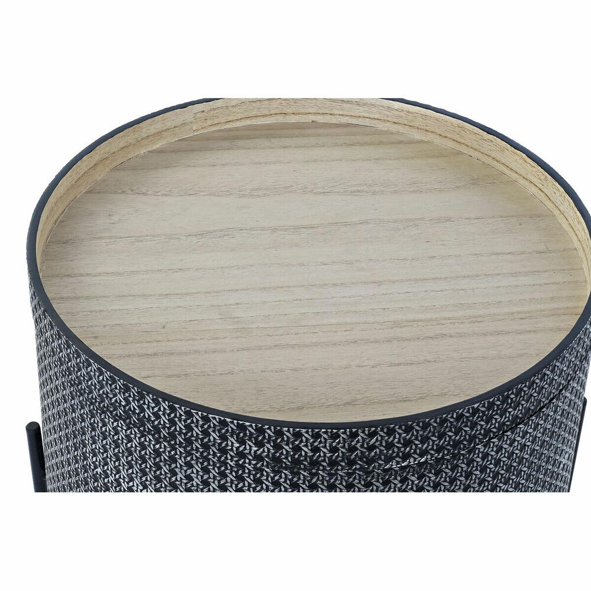 Mesita Auxiliar DKD Home Decor Negro Plateado 45 x 45 x 39 cm