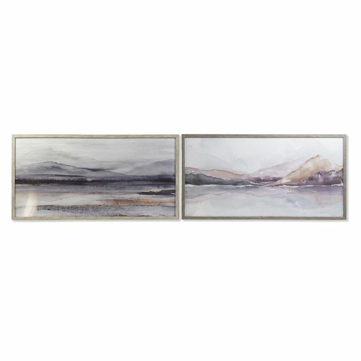 Cuadro DKD Home Decor 124 x 4,5 x 64 cm Montaña Moderno (2 Unidades)