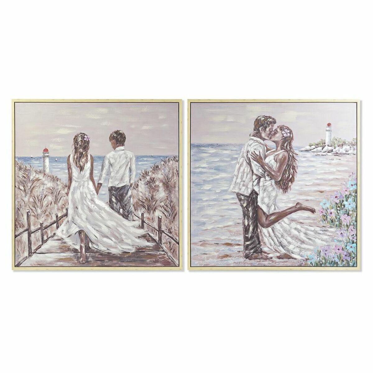 Cuadro DKD Home Decor Playa (100 x 4 x 100 cm) (2 Unidades)