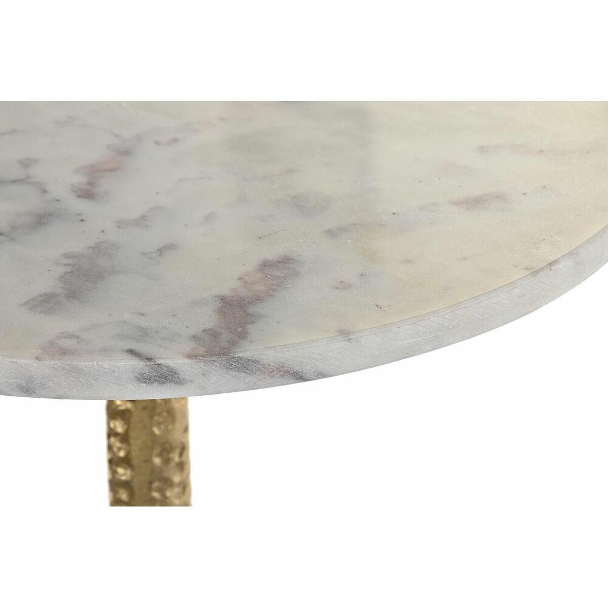 Mesita Auxiliar DKD Home Decor Blanco Dorado 40 x 40 x 61 cm