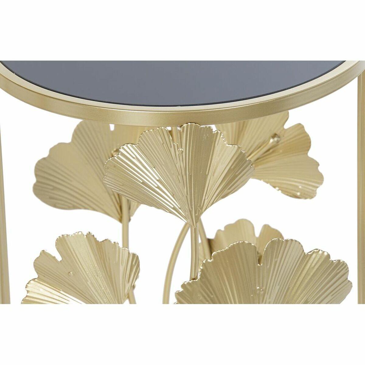 Juego de 2 Mesitas DKD Home Decor Dorado Metal Cristal 41,5 x 41,5 x 55 cm