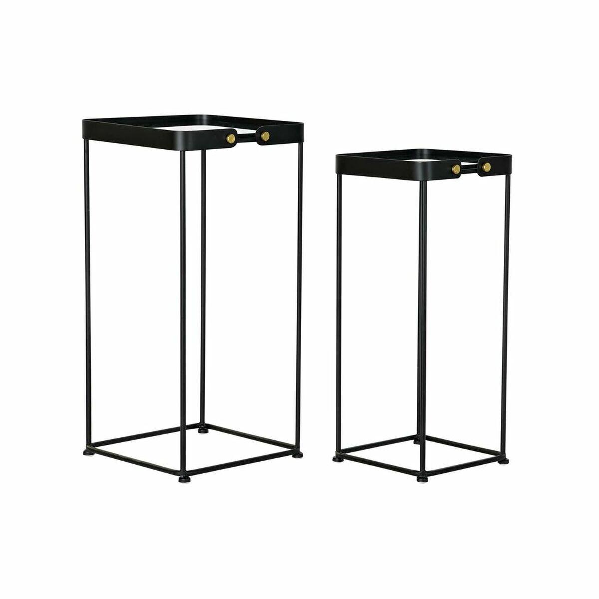 Juego de 2 Mesitas DKD Home Decor Negro 31 x 31 x 64 cm