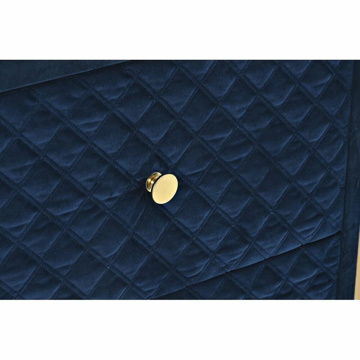 Mesita de Noche DKD Home Decor 60 x 35 x 74 cm Cristal Azul Dorado