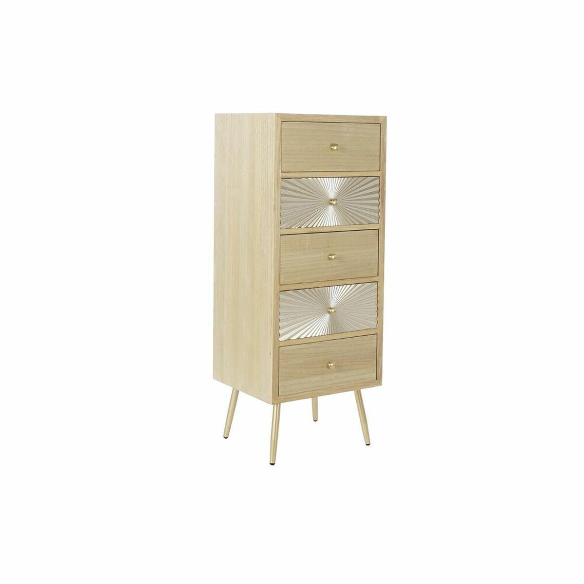 Cajonera DKD Home Decor Dorado Natural Metal Abeto Madera MDF Moderno 45 x 38 x 117 cm