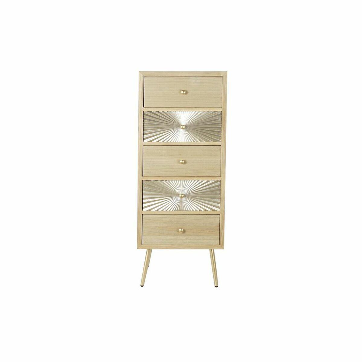Cajonera DKD Home Decor Dorado Natural Metal Abeto Madera MDF Moderno 45 x 38 x 117 cm