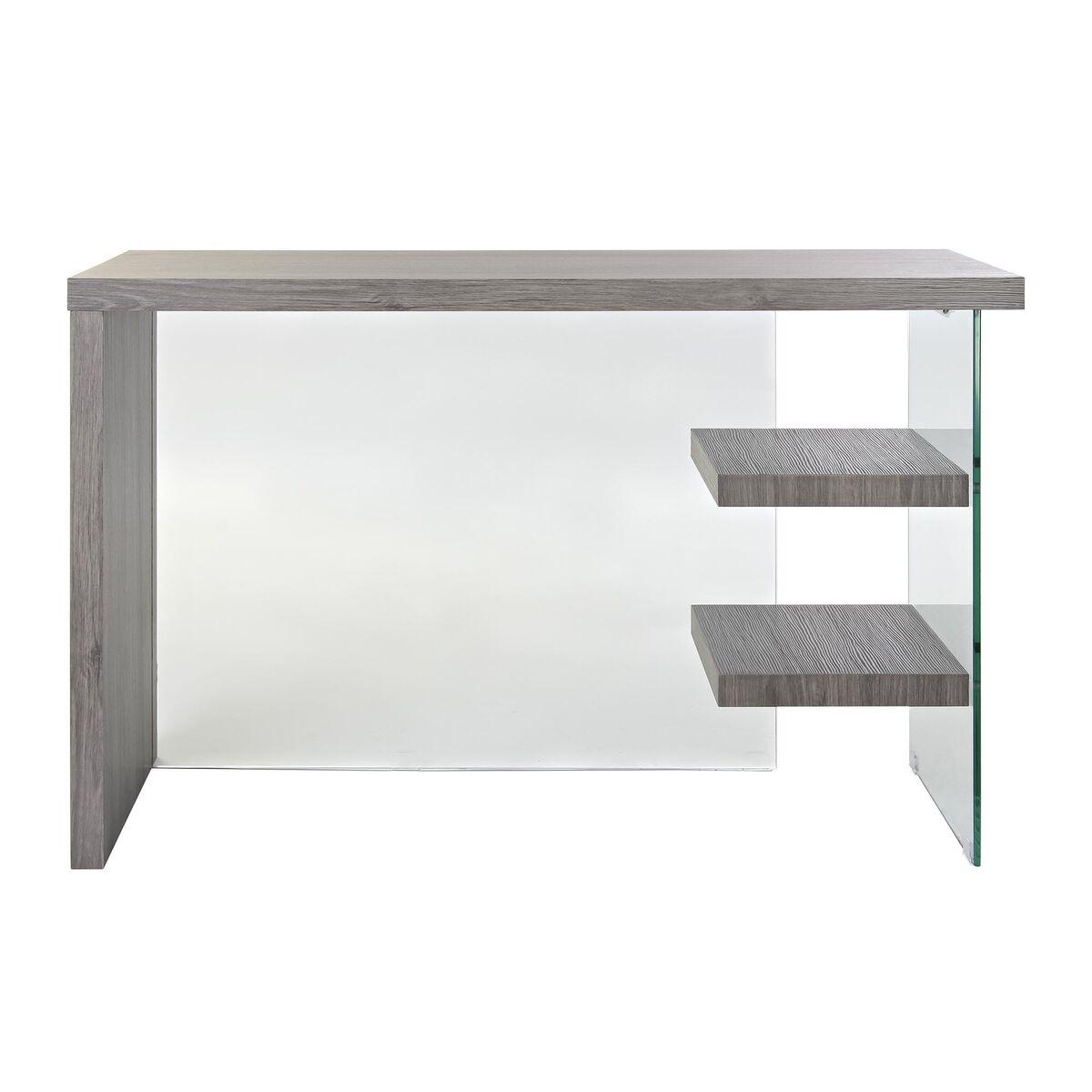 Escritorio DKD Home Decor Gris Transparente Cristal Madera MDF 120 x 50 x 76 cm