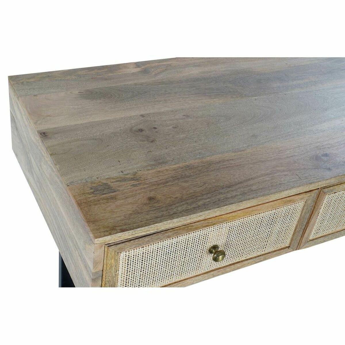 Escritorio DKD Home Decor Natural Negro (130 x 50 x 76 cm)