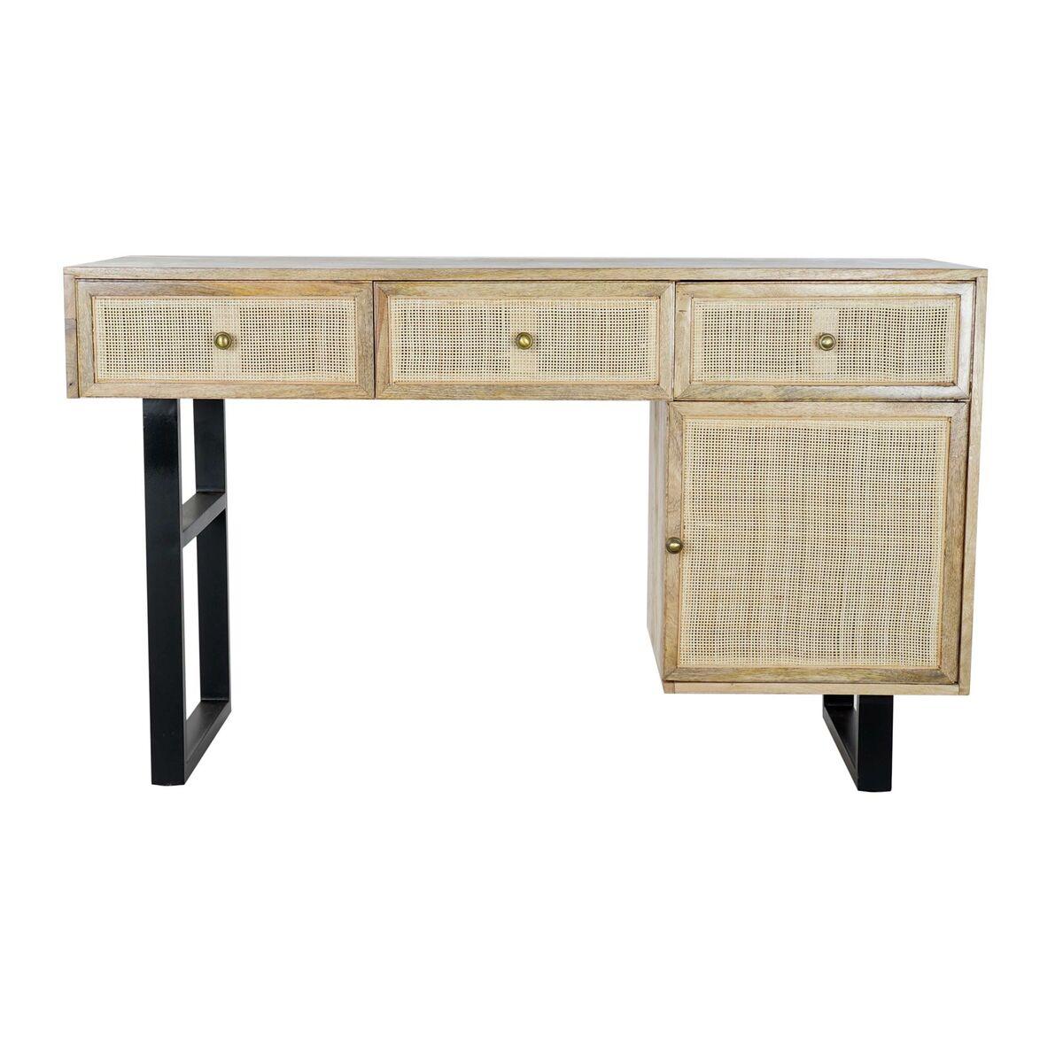 Escritorio DKD Home Decor Natural Negro (130 x 50 x 76 cm)
