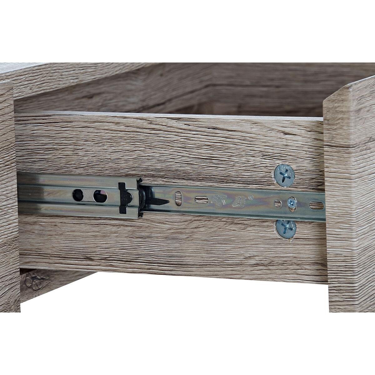 Consola DKD Home Decor 110 x 40 x 75 cm Natural Transparente Cristal Templado Madera MDF