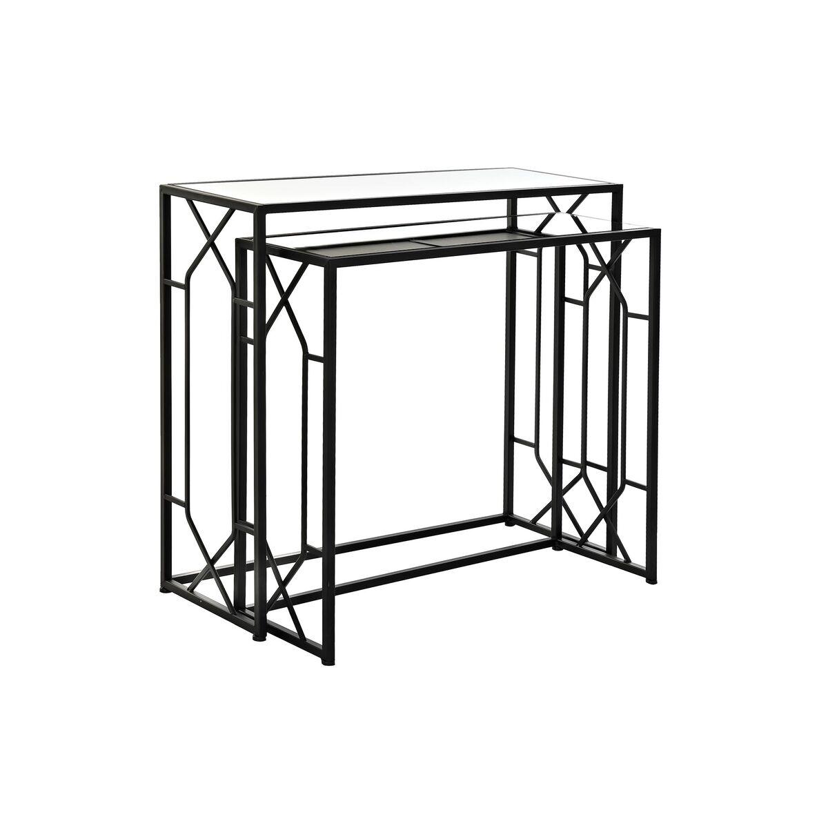 Consola DKD Home Decor Negro Metal Cristal 82 x 32 x 76 cm