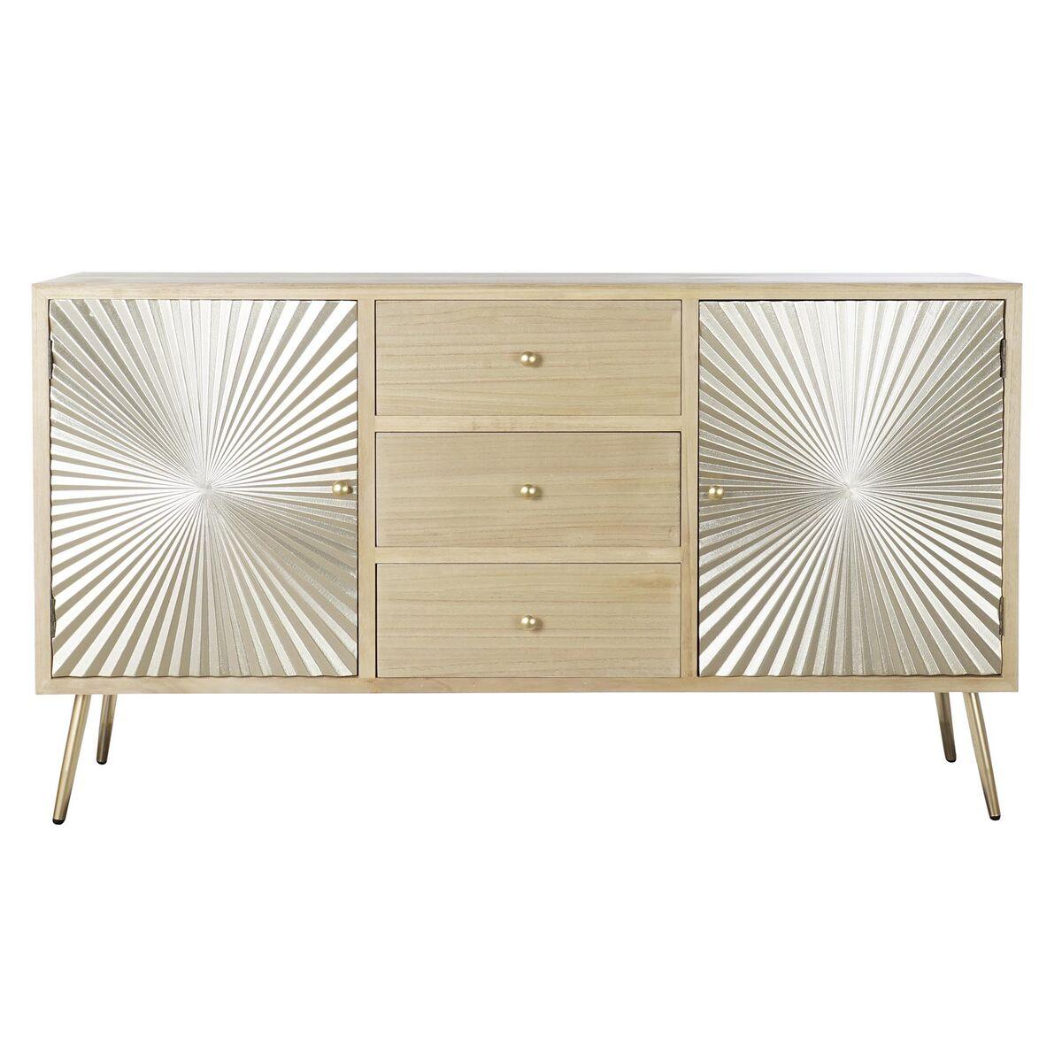 Aparador DKD Home Decor   150 x 38 x 85 cm Abeto Natural Dorado Metal Madera MDF