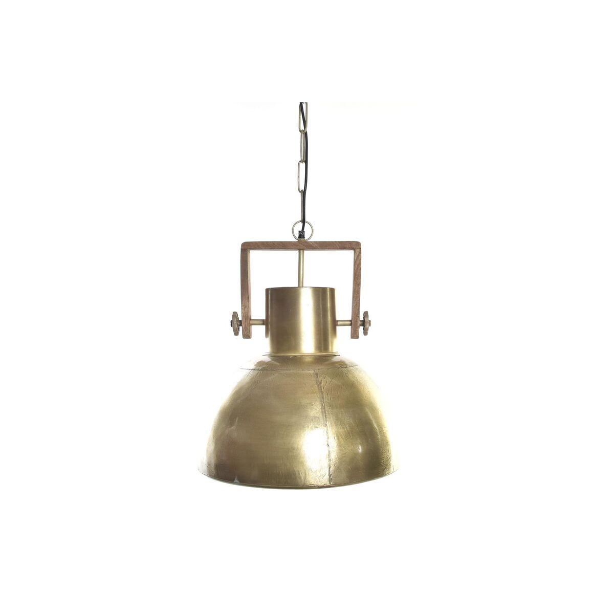 Lámpara de Techo DKD Home Decor Marrón Dorado Metal Madera de mango 50 W 40 x 40 x 50 cm