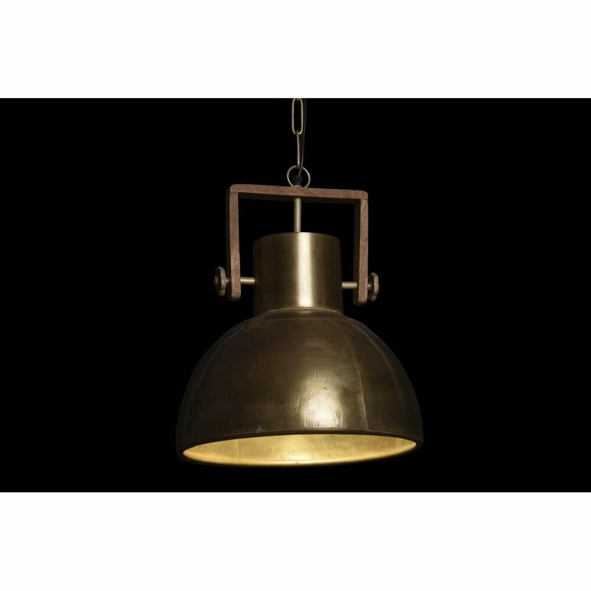 Lámpara de Techo DKD Home Decor Marrón Dorado Metal Madera de mango 50 W 40 x 40 x 50 cm