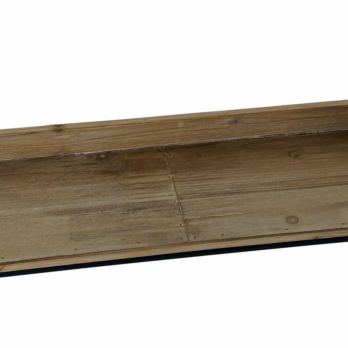 Espejo de pared DKD Home Decor Negro Natural Madera Metal Espejo 61 x 17,5 x 181 cm